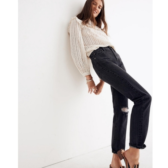 Madewell the perfect vintage black distressed jeans - Picture 15 of 15